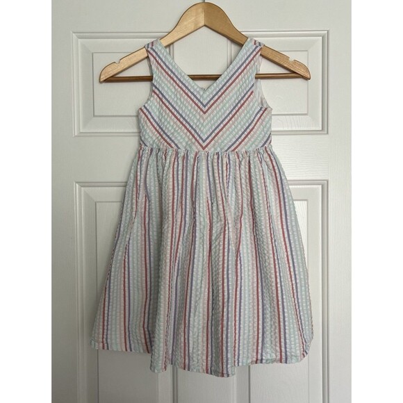 Hope & Henry Other - Hope & Henry Girls Dress Seersucker Stripe Size 6 Classic Lined Organic Cotton